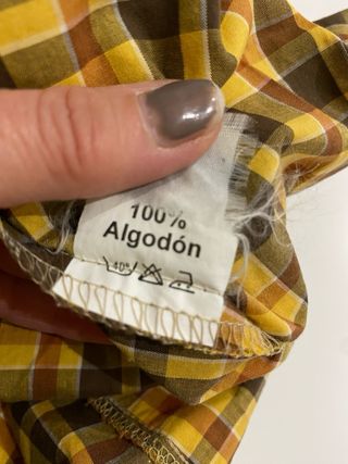 Blusa LA ROSELE cuadros marrón y amarillo