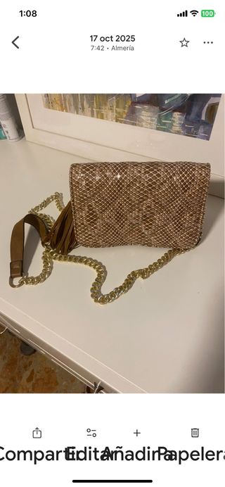 Bolso pequeño bandolera dorado y marrón
