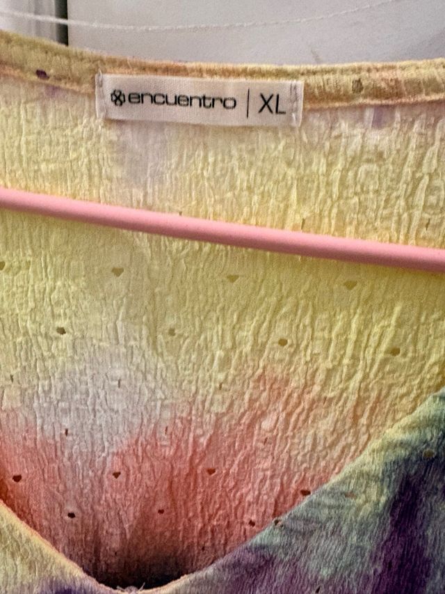 Camiseta ancha tie-dye multicolor XL