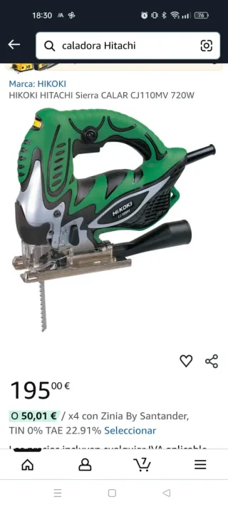 Caladora Hitachi CJ110MV con maletín