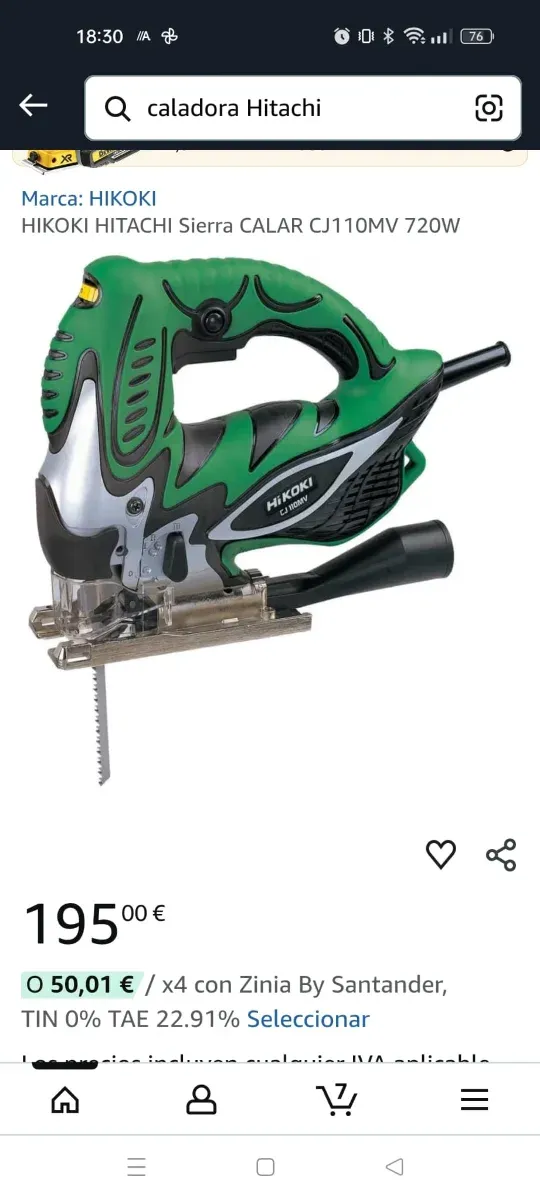 Caladora Hitachi CJ110MV con maletín