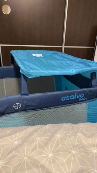Cuna de viaje Asalvo Baby azul turquesa incluye