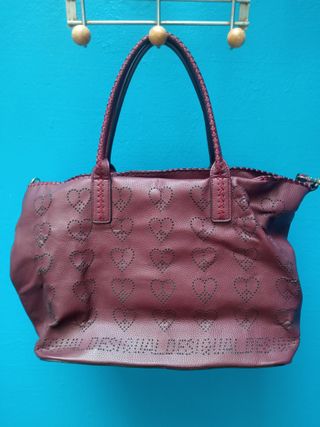 Bolso Desigual Granate Corazones