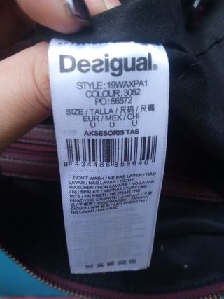 Bolso Desigual Granate Corazones