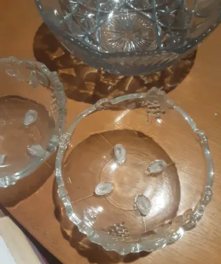 Lote artículos vintage cristal duro