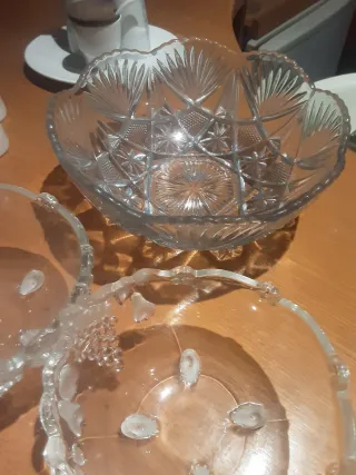 Lote artículos vintage cristal duro