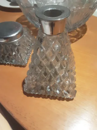 Lote artículos vintage cristal duro