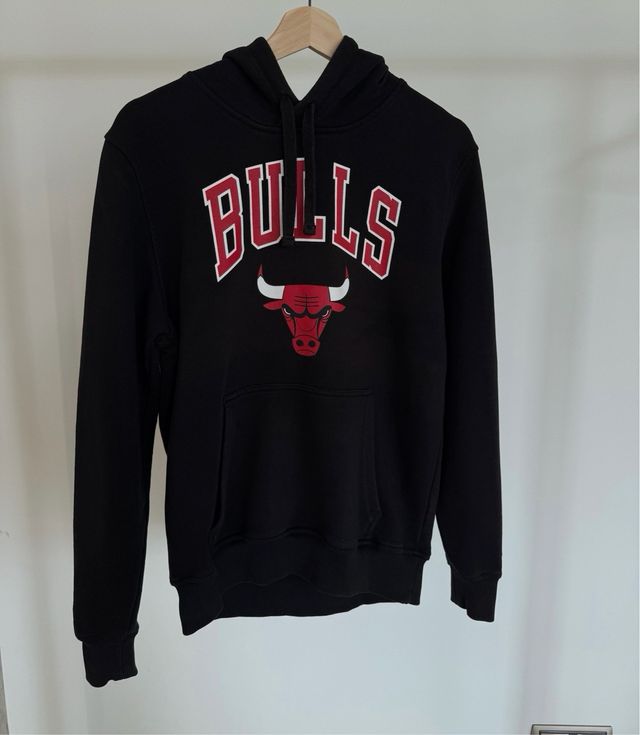 Sudadera Vintage Y2K New Era Bulls Negra Talla S