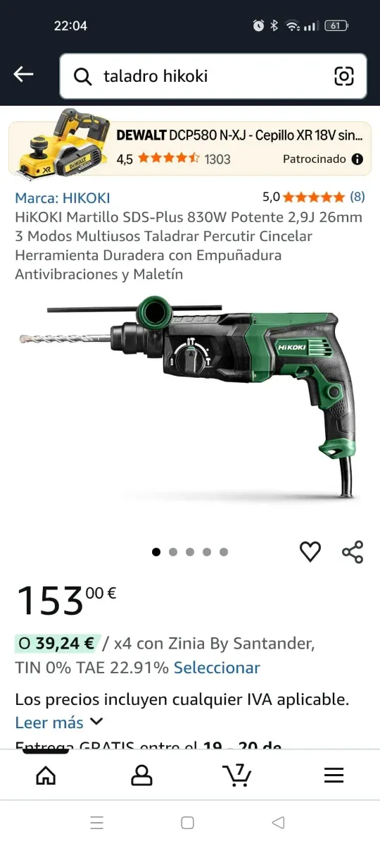 Taladro SDS HiKOKI DH 26PC2