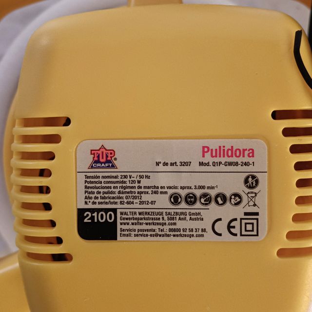 Pulidora Rotativa Top Craft