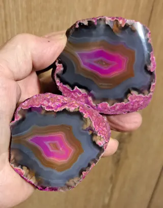 Geode Agata Sezionato Rosa e Grigio in agata