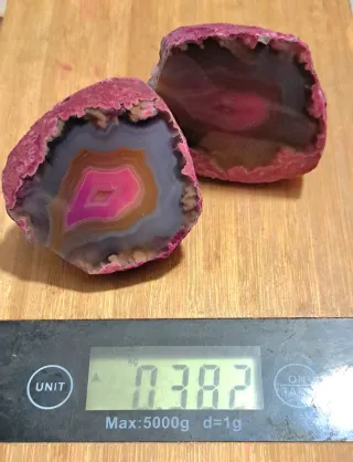 Geode Agata Sezionato Rosa e Grigio in agata