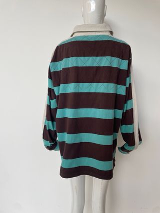 Polo Puma Vintage Y2K Rayas Azul/Marrón Talla XXL