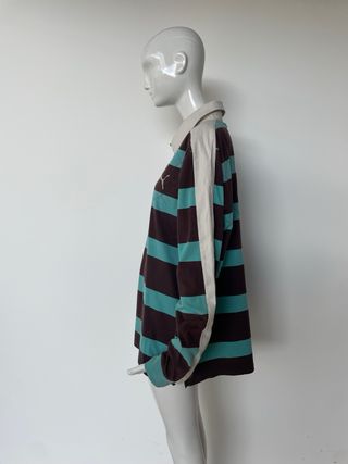 Polo Puma Vintage Y2K Rayas Azul/Marrón Talla XXL