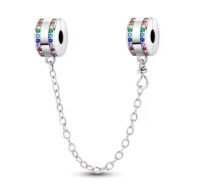 Cadena d Seguridad Plata con Clips Pulsera Pandora