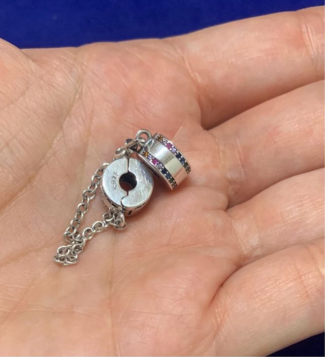 Cadena d Seguridad Plata con Clips Pulsera Pandora