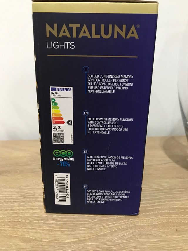 Luci LED Nataluna 500 Bianco Caldo