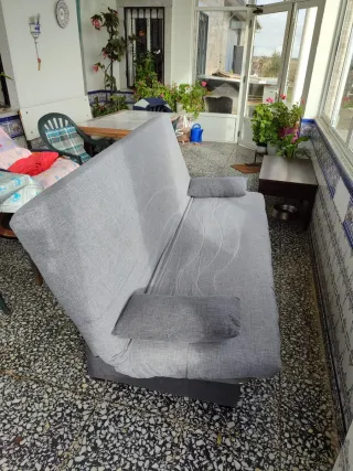 Sofá Cama Gris Tela