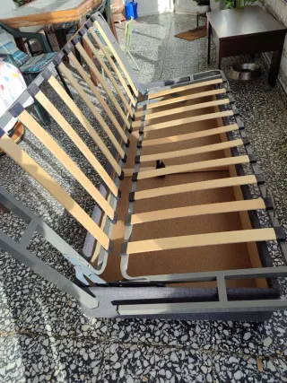 Sofá Cama Gris Tela