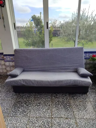 Sofá Cama Gris Tela