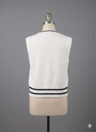 Gilet Shein a trecce bianco e nero