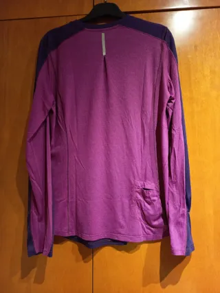 Camiseta Salomon manga larga running morado/rosa