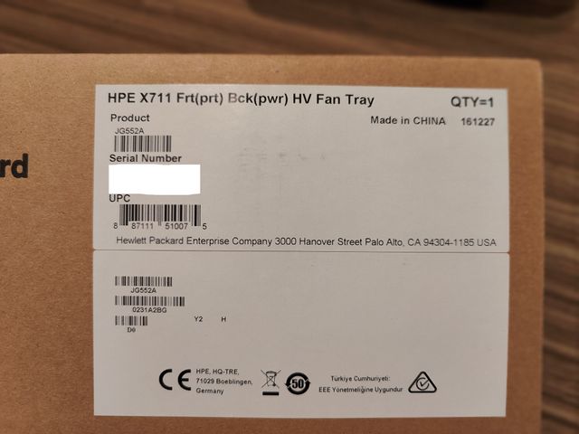 HPE X711 Fan Tray JG552A