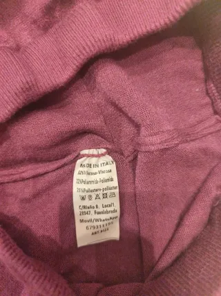 Pantalón de punto mujer morado