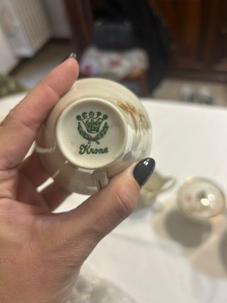 Servizio caffè porcellana rose