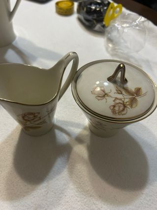 Servizio caffè porcellana rose