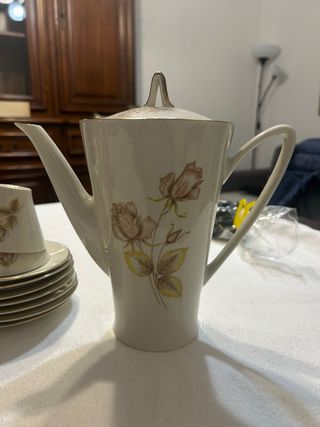 Servizio caffè porcellana rose