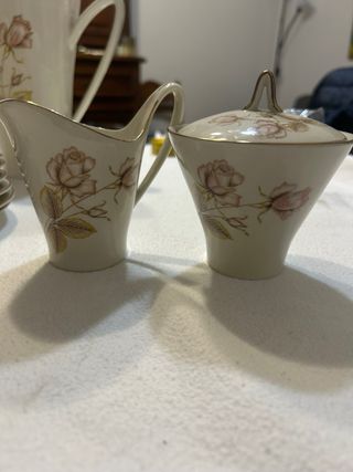 Servizio caffè porcellana rose