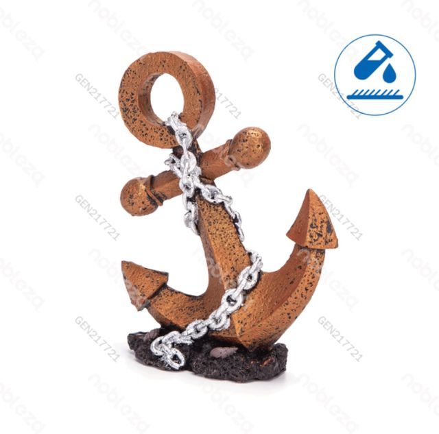 Ancla Decorativa Acuario Resina Marrón