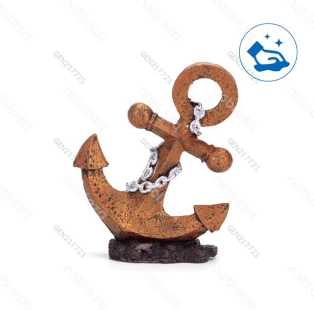 Ancla Decorativa Acuario Resina Marrón