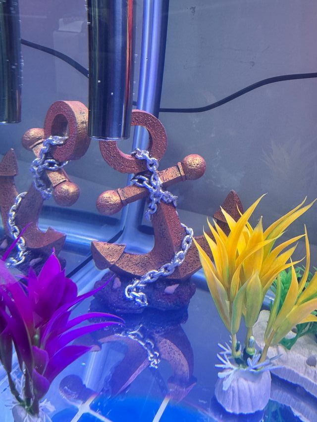 Ancla Decorativa Acuario Resina Marrón