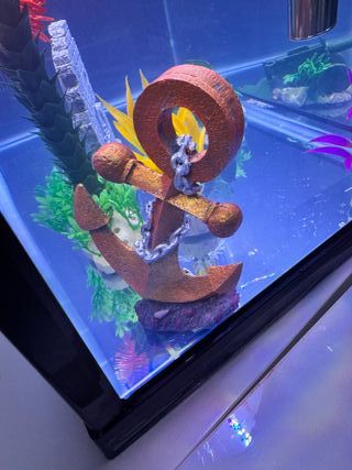 Ancla Decorativa Acuario Resina Marrón