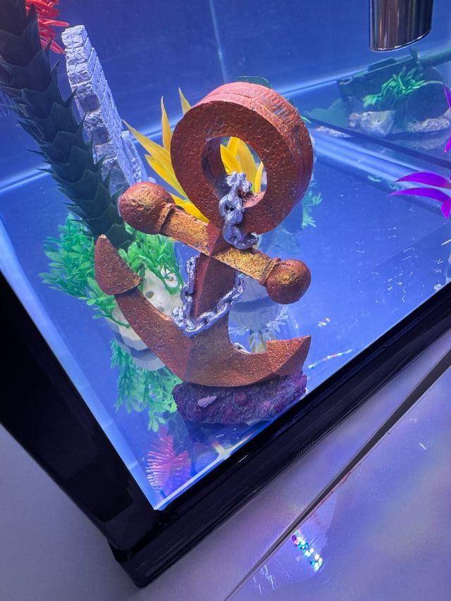 Ancla Decorativa Acuario Resina Marrón