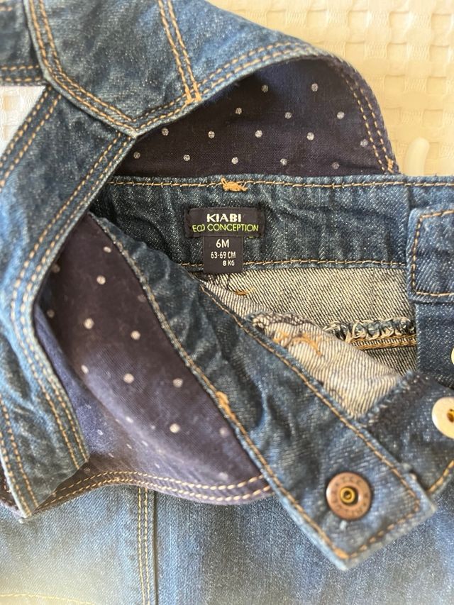 Conjunto bebé pichi vaquero y camiseta 63-68 cm