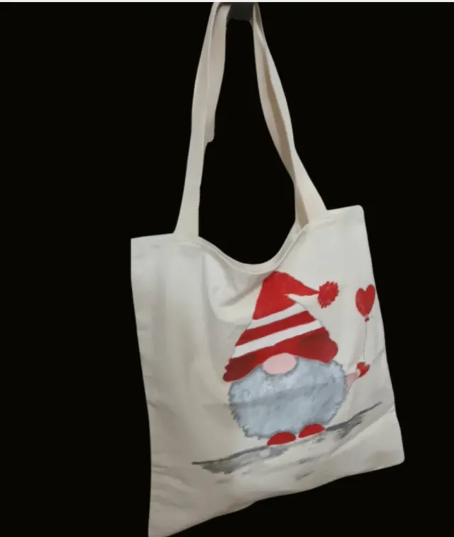 Shopper Bag Natalizia con Gnomo