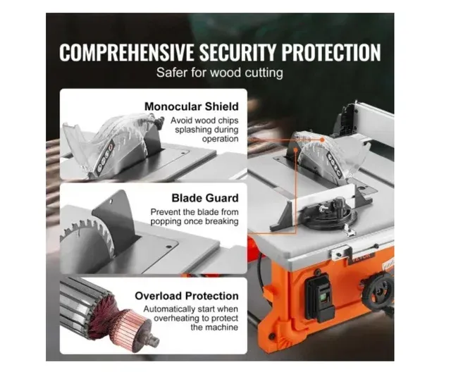 VEVOR Sierra Circular de Mesa de corte 625 mm