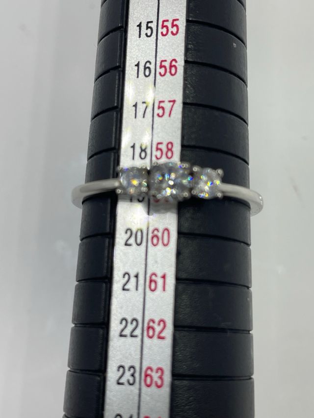 Anillo Plata 3 Circonitas Talla 19.4 mm