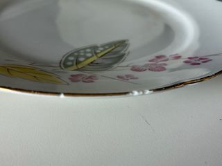 🇩🇪 6 Platos Postre Porcelana Florales Dorados