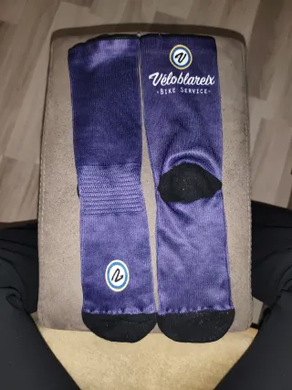 Calcetines ciclista unisex morado Vélodlareix
