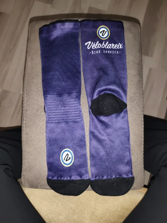 Calcetines ciclista unisex morado Vélodlareix