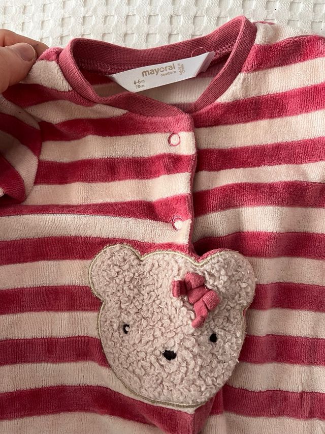Pijama bebé Mayoral rayas oso Talla 4-6 meses