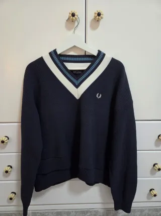 Jersey Fred Perry Azul V-Neck