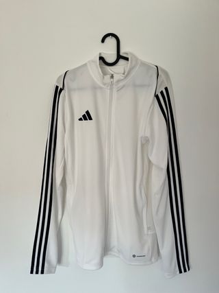 Sudadera Adidas Blanca con Rayas Negras