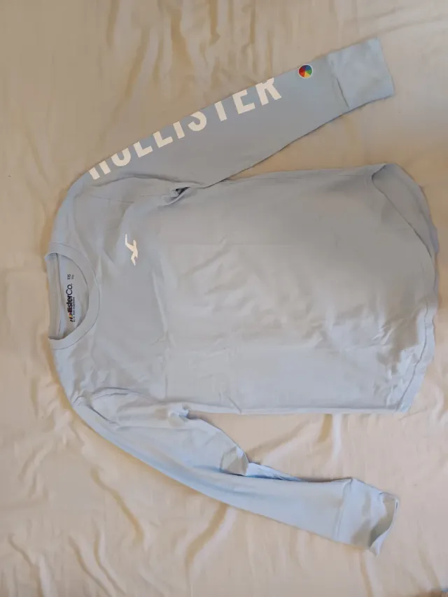 Camiseta Hollister manga larga azul