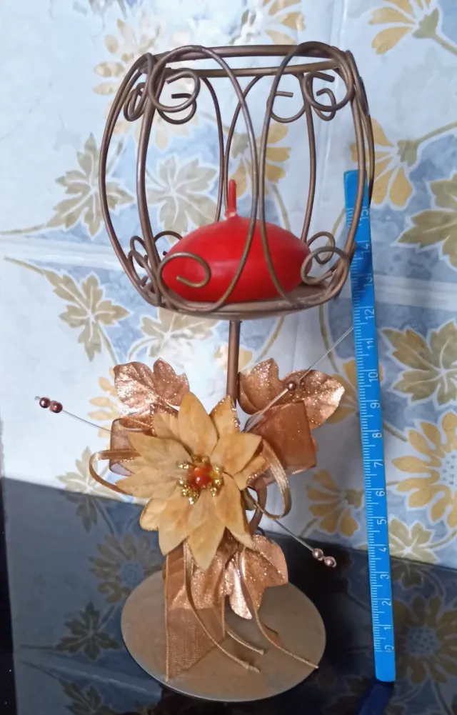 Portacandele vintage decorato