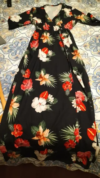 Vestido largo estampado floral